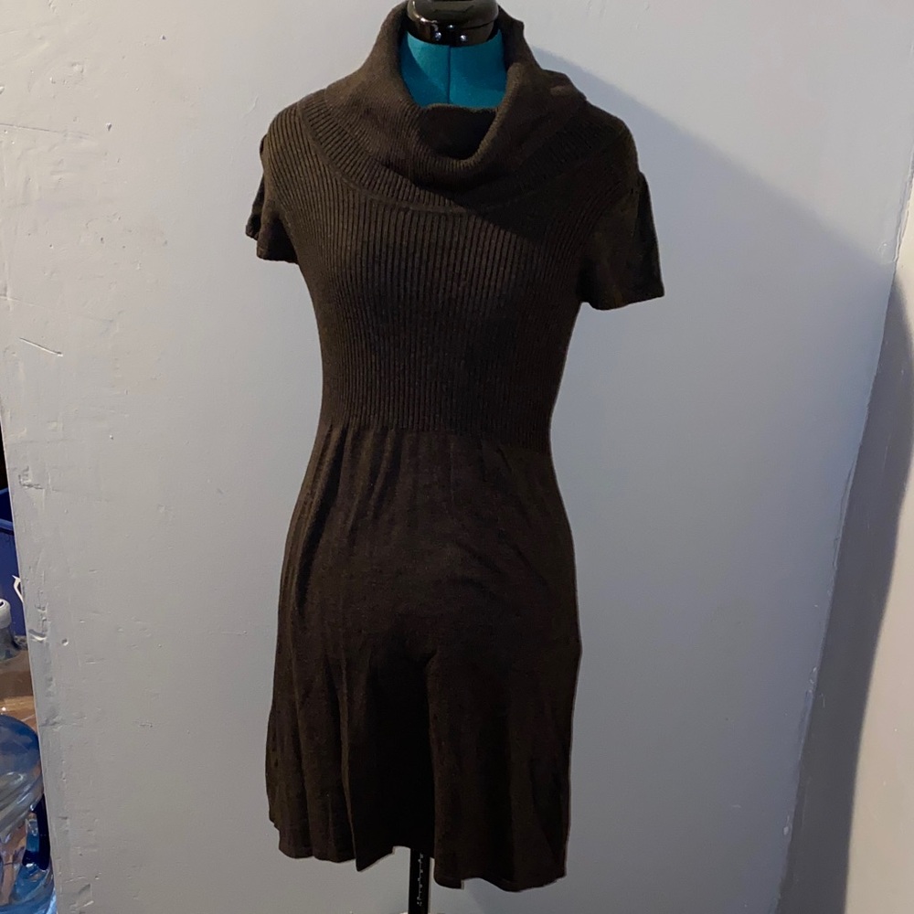 Calvin Klein Black Mini Dress with Cowl Neck